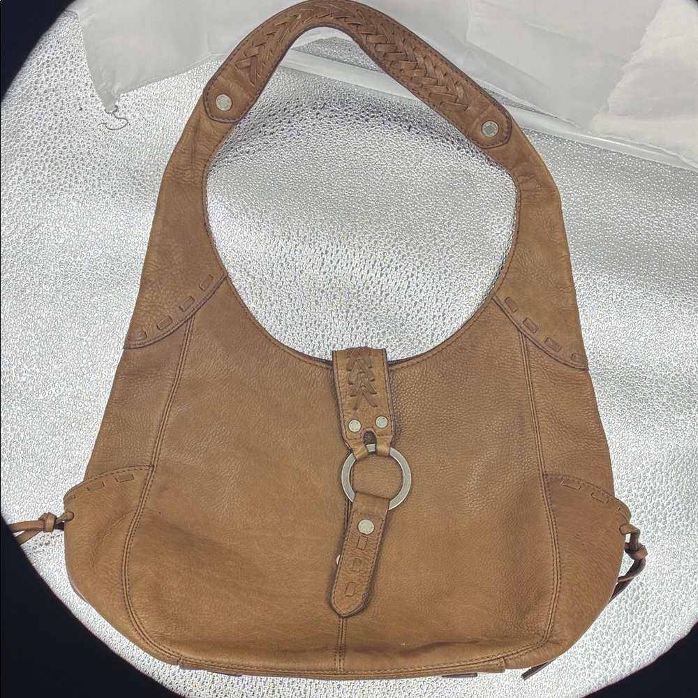 Chic Brown Leather Hobo Bag